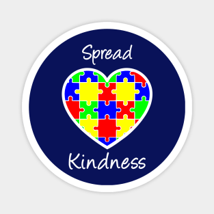 Autism Awareness Spread Kindness Heart Magnet